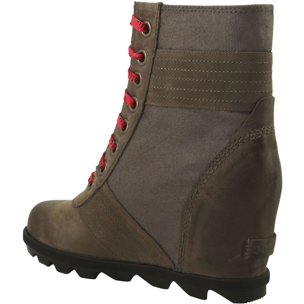 Sorel Lexie Wedge Casual Boots - Womens Grey Back View