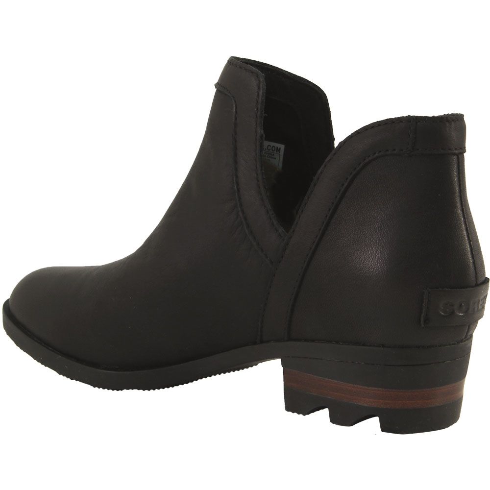Sorel Lolla Cut Out Bootie Ankle Boots - Womens Black Back View
