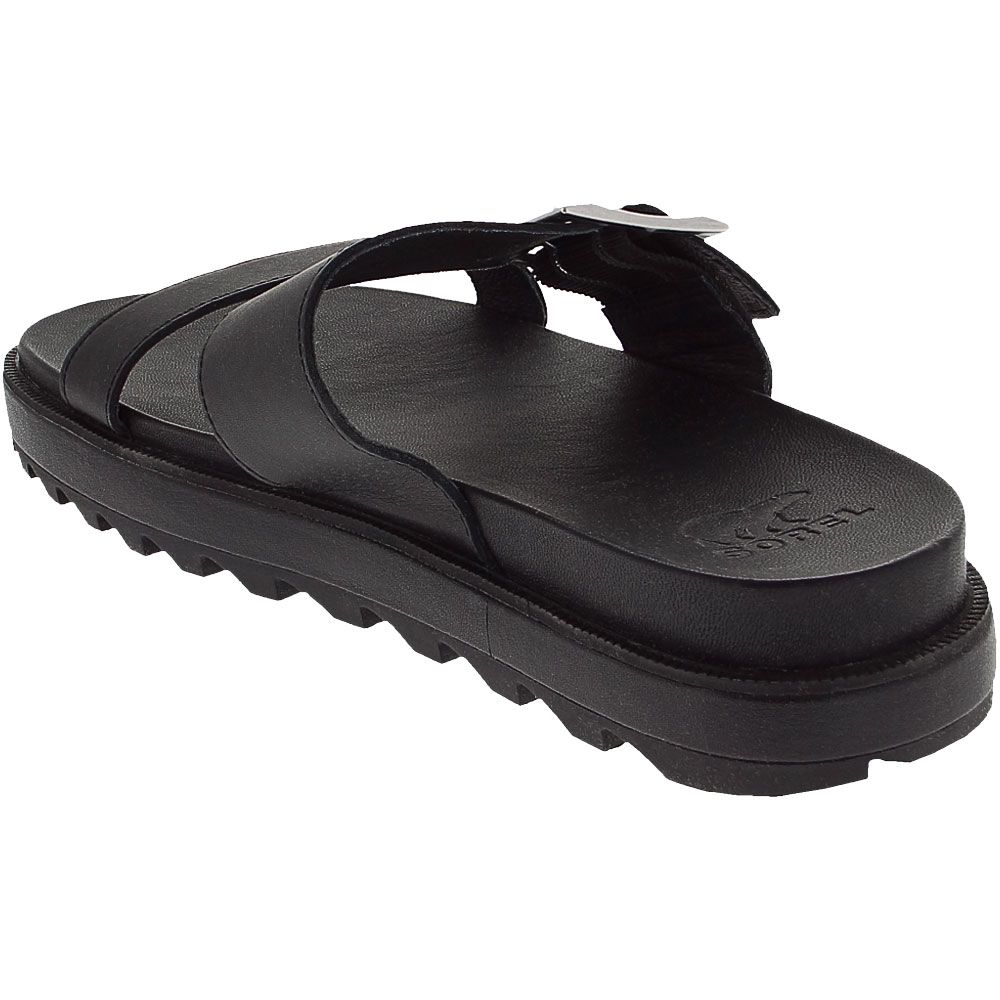 Sorel Roaming Buckle Slide Sandals - Womens Black Back View