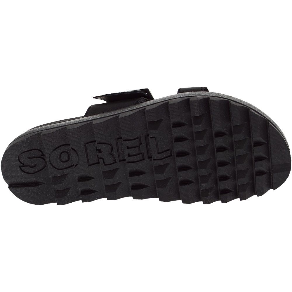 Sorel Roaming Buckle Slide Sandals - Womens Black Sole View