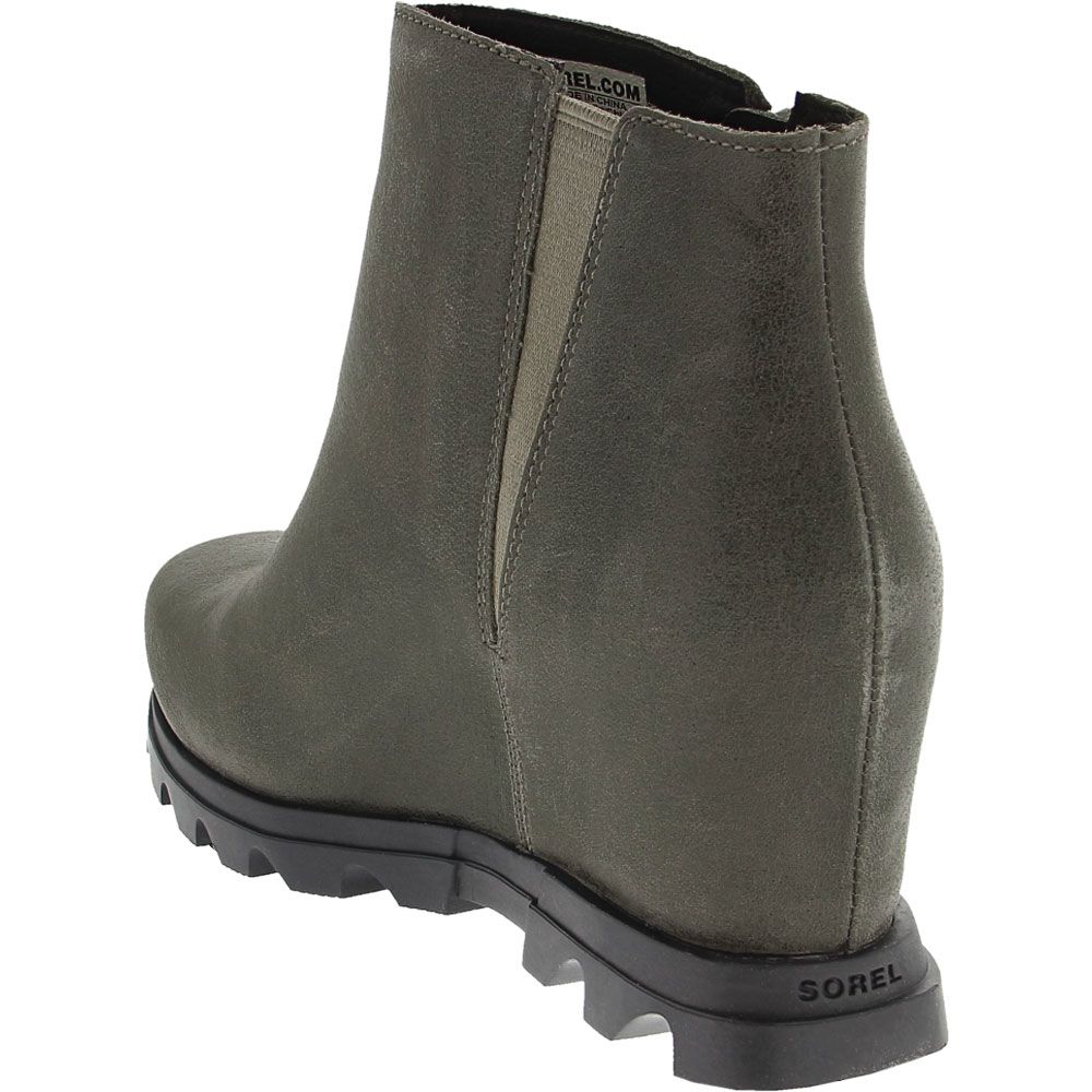 Sorel Joan Of Arctic Wedge 3 Lug Sole Casual Boots - Womens Grey Back View