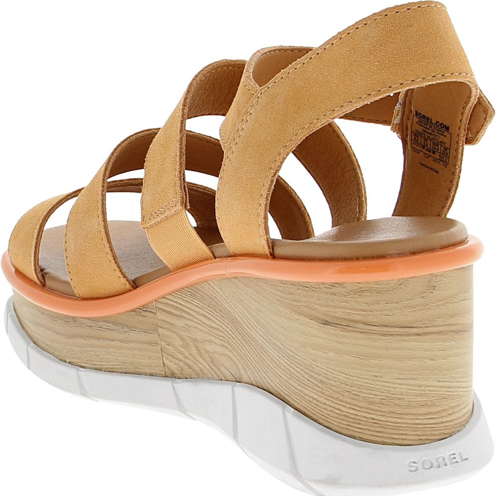Sorel Joanie III Ankle Strap Wedge Sandals - Womens Tan Back View