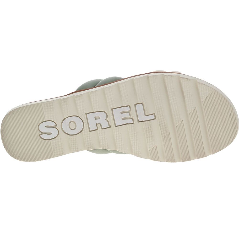 Sorel Ella 2 Puff Slide Sandals - Womens Olive Sole View