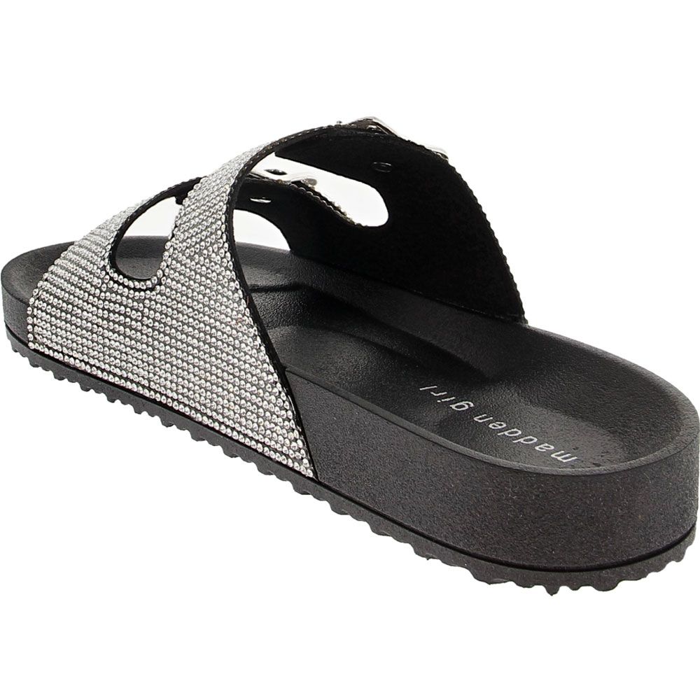 Madden Girl Teddy Womens Footbed Sandals Black Back View