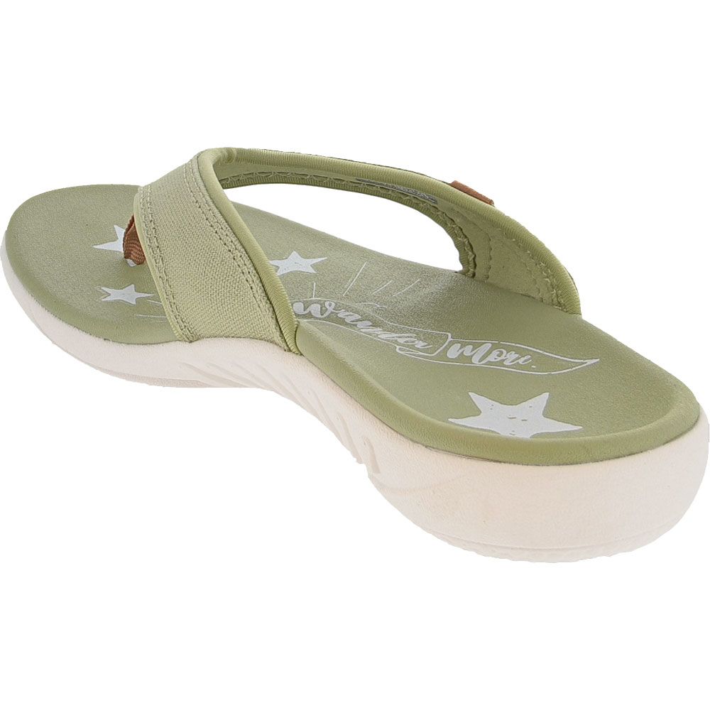 Spenco Yumi Believe Thong Flip Flops - Womens Olive Back View