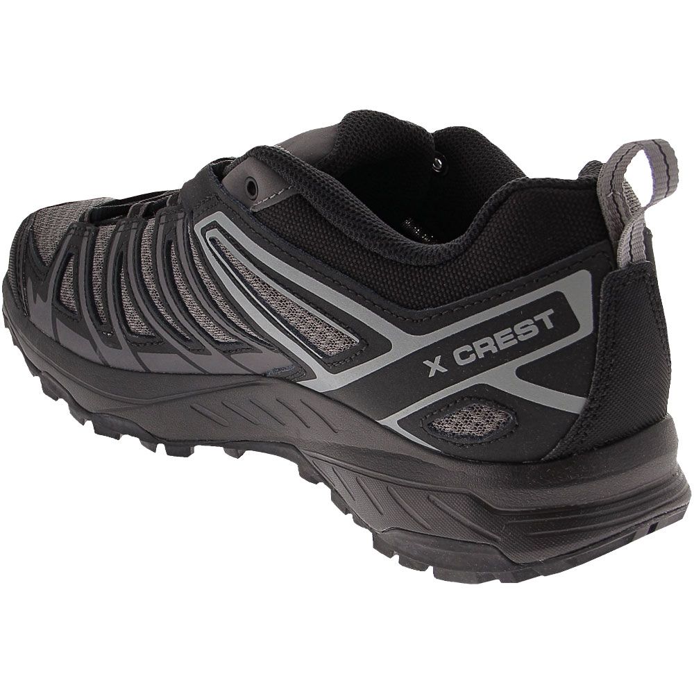 Salomon X Crest Hiking Shoes - Mens Grey Back View