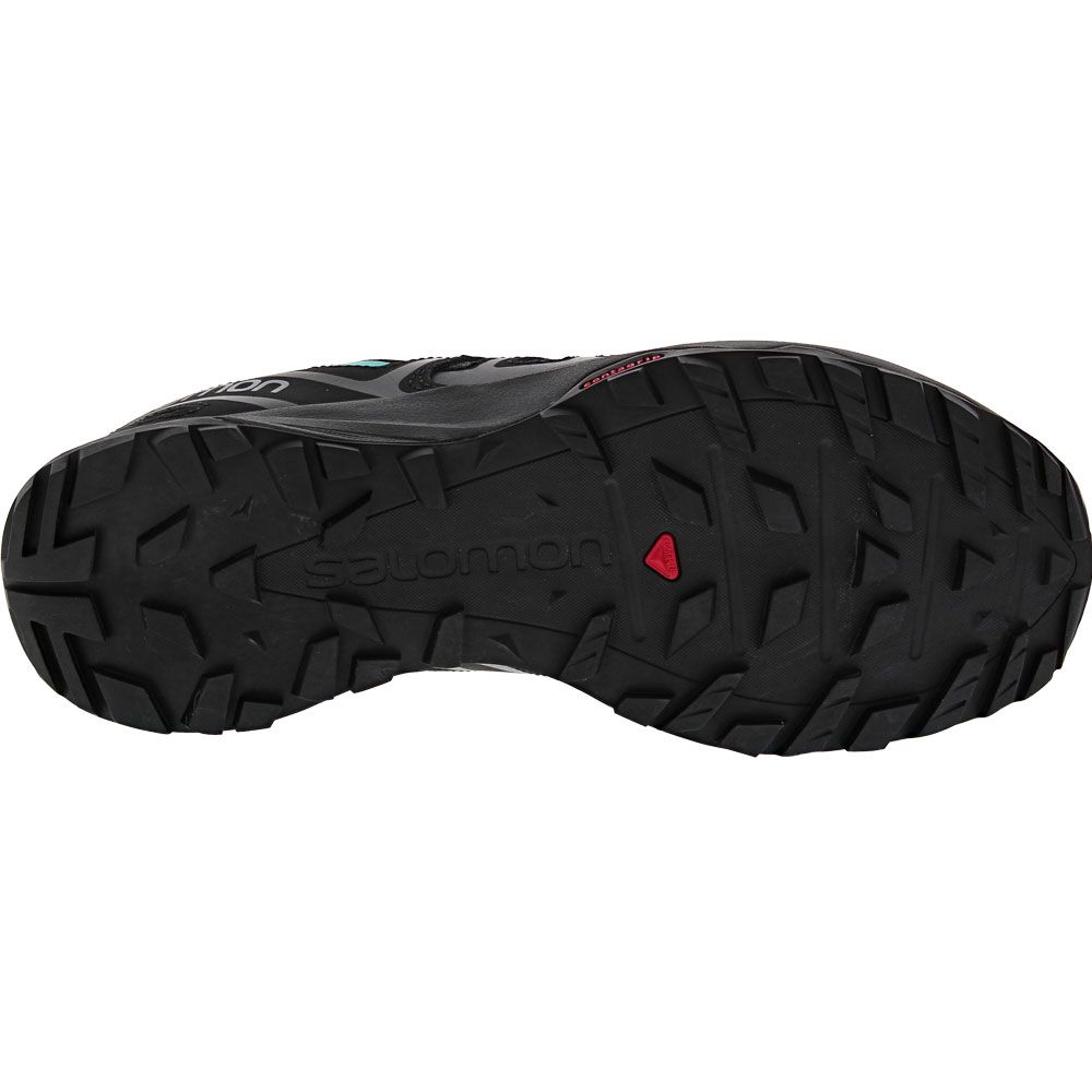 Salomon X Crest Gtx Waterproof Hiking Shoes - Womens Magnet Black Atlantis Sole View