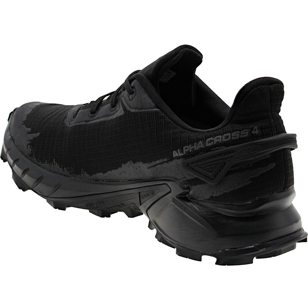 Salomon Alphacross 4 Gtx Trail Running Shoes - Mens Black Black Back View