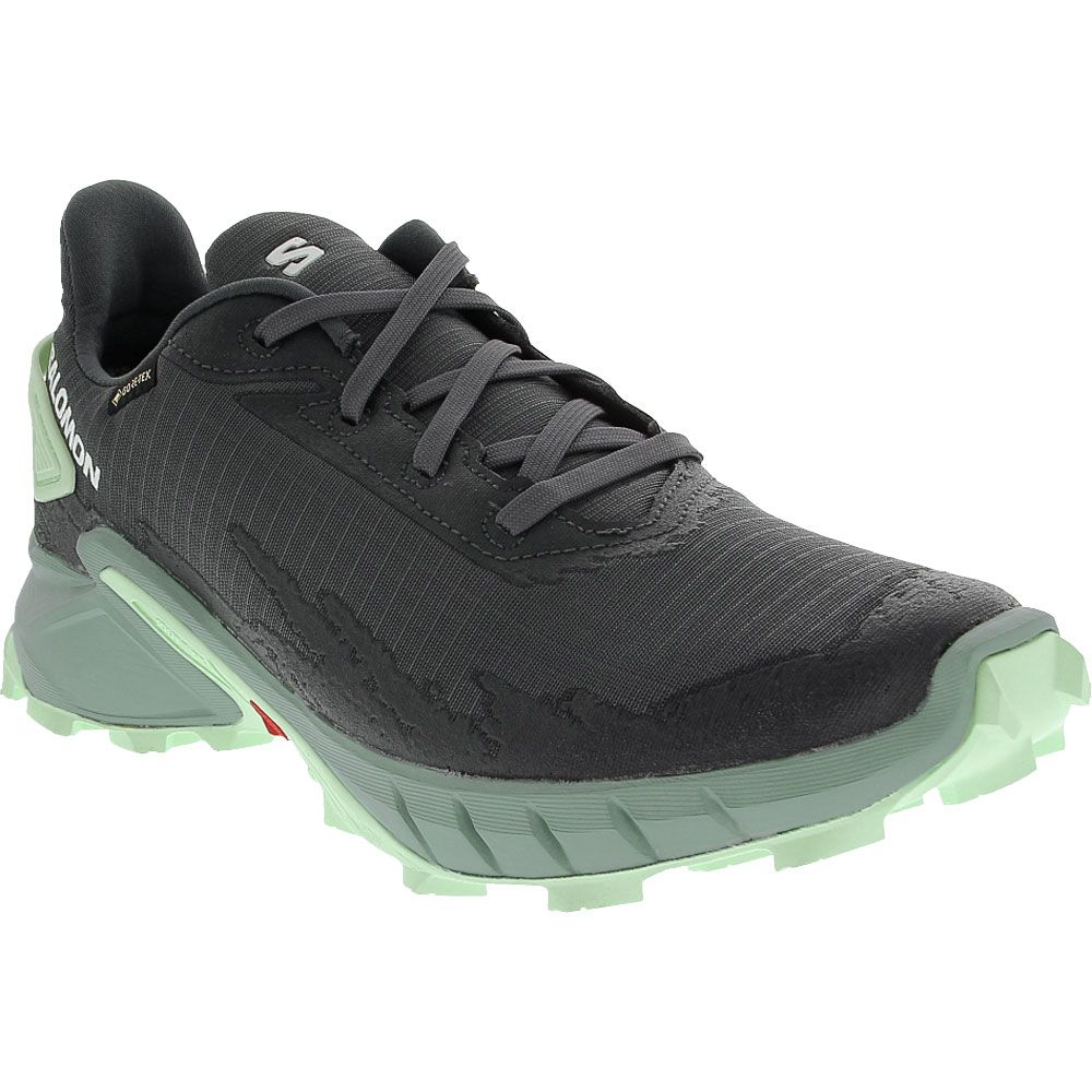 Salomon Alphacross 4 GTX Trail Running Shoes - Womens Ebony Trellis Yucca