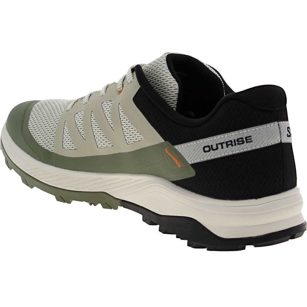 Salomon Outrise Hiking Shoes - Mens Grey Green Back View
