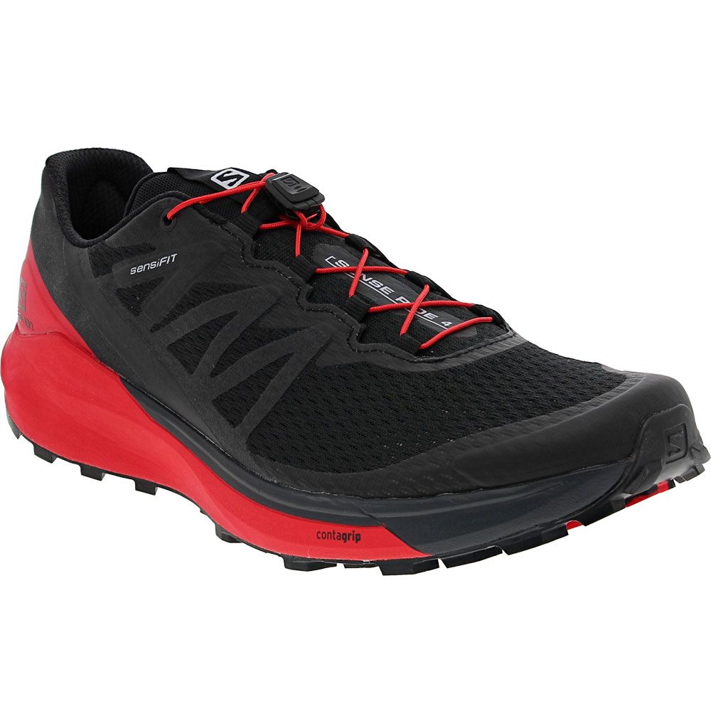 Salomon Sense Ride 4 Trail Running Shoes - Mens Black Red
