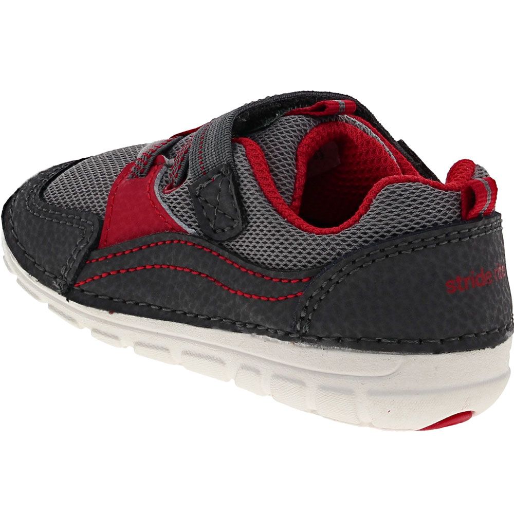 Stride Rite Kylo Athletic Shoes - Baby Toddler Dark Grey Light Grey Red White Back View