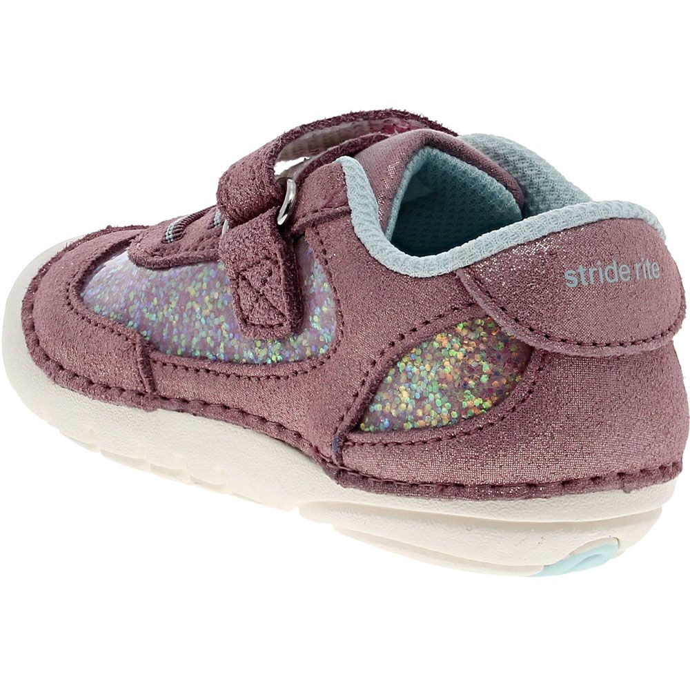 Stride Rite Jazzy Athletic Shoes - Baby Toddler Lavender Multi Colored Sparkles Light Blue White Back View