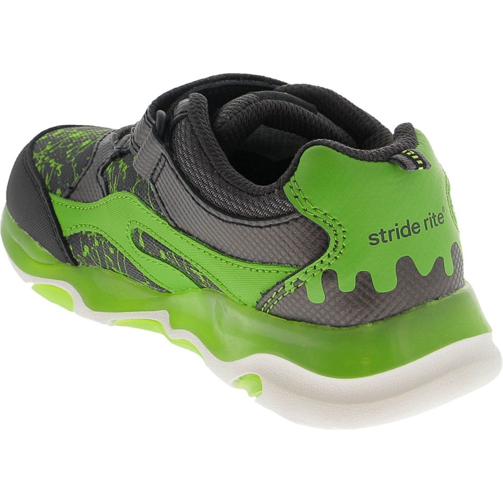 Stride Rite Lighted Swirl Athletic Shoes - Baby Toddler Black Green Back View