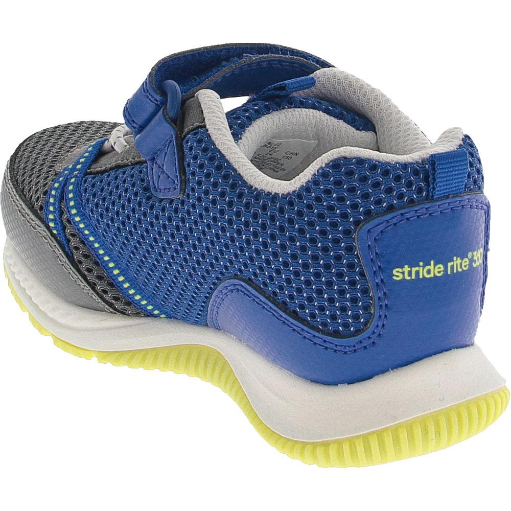 Stride Rite Blitz Athletic Shoes - Baby Toddler Grey Blue Back View