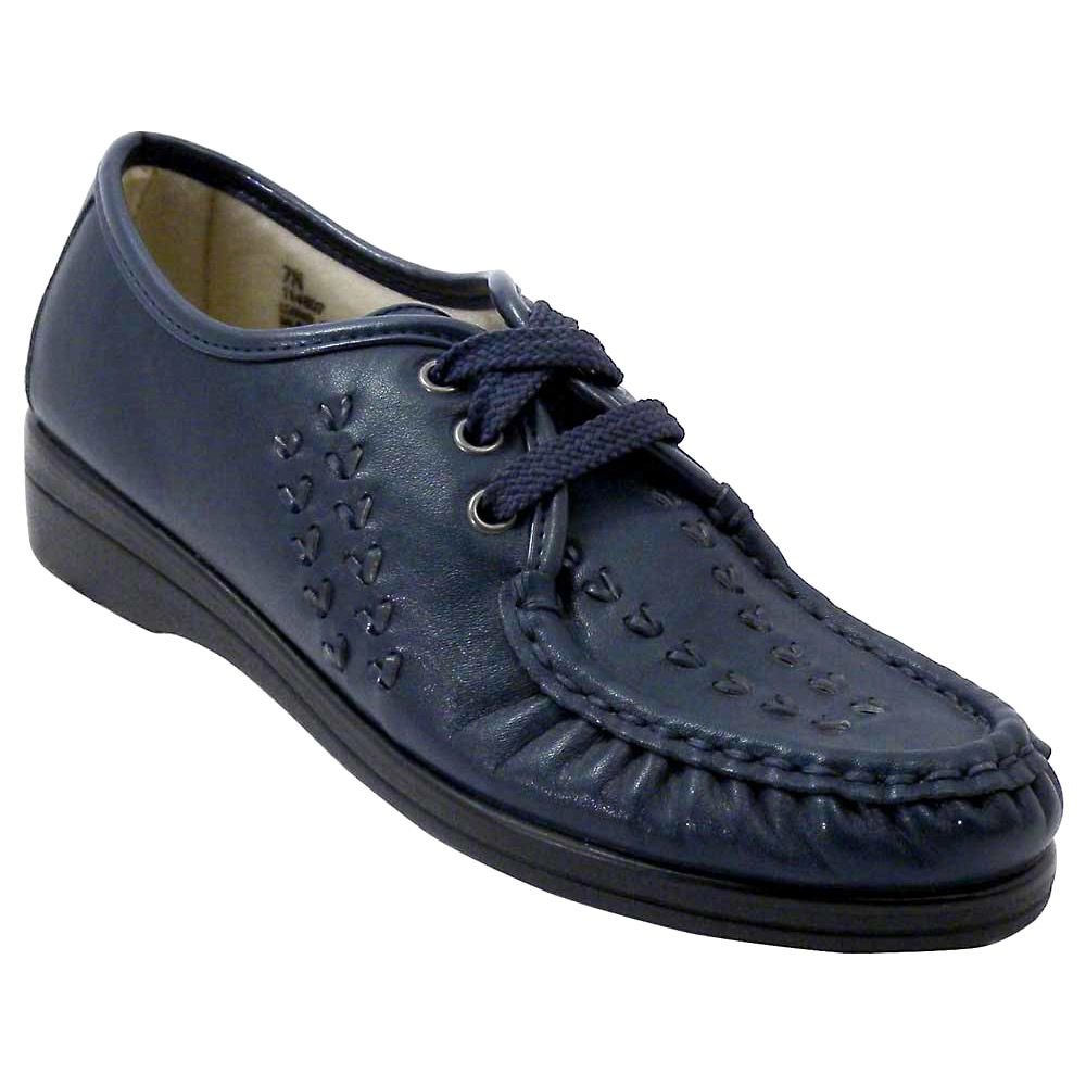 Softspots Bonnie Lite Wedge Oxford Casual Shoe - Womens Navy