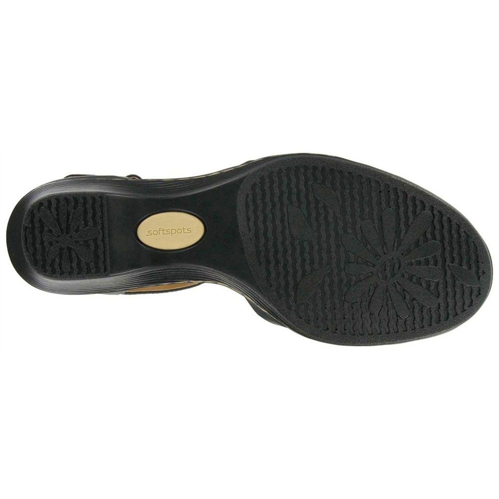 Softspots Tatianna Ankle Strap Sandals - Womens Black Sole View