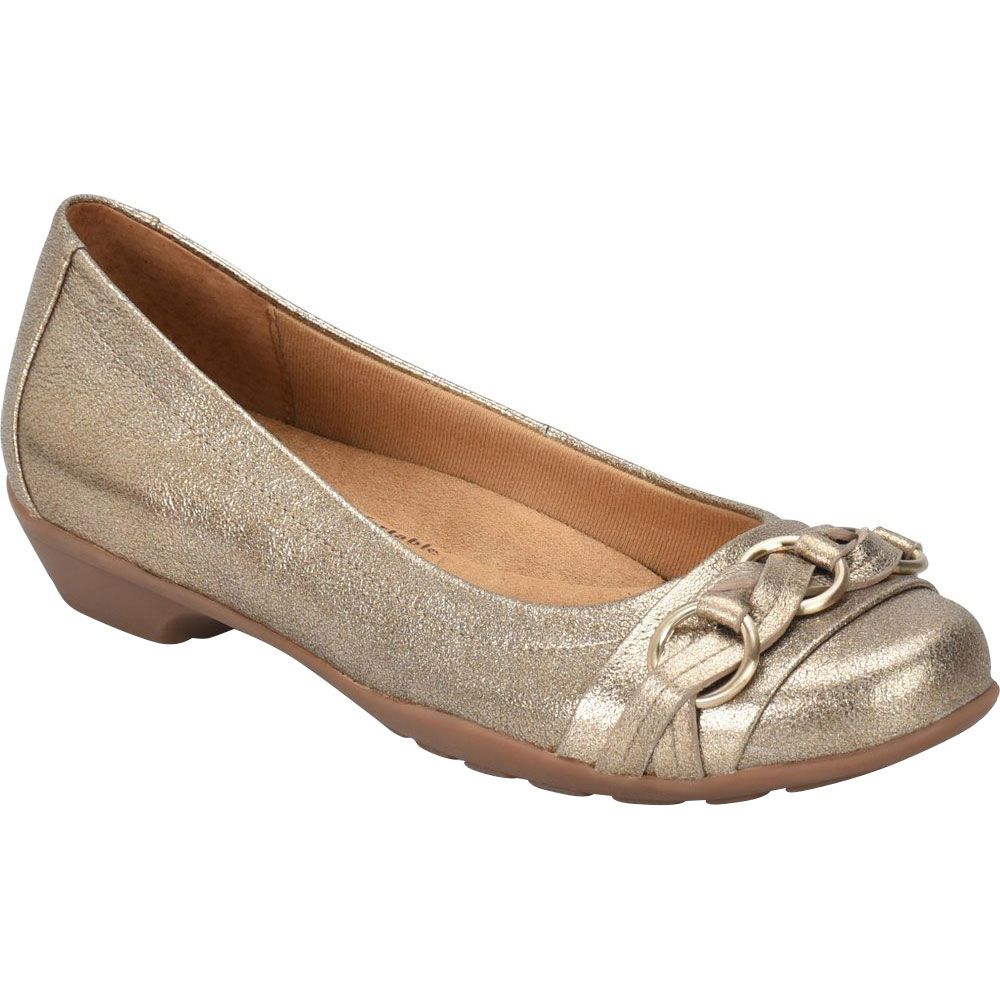 Softspots Posie Slip on Casual Shoes - Womens Gold Crackle
