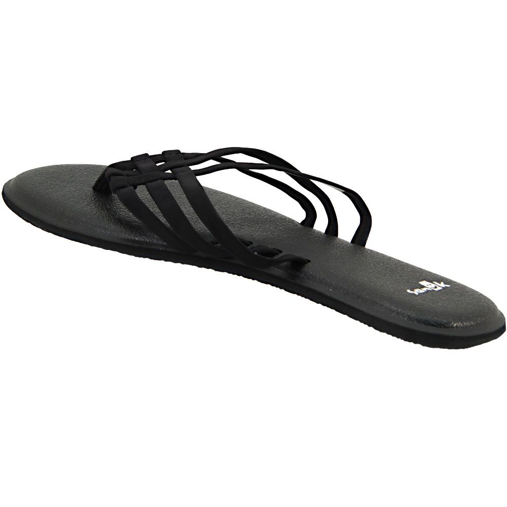 Sanuk Yoga Salty Slide Sandals - Womens Black Back View