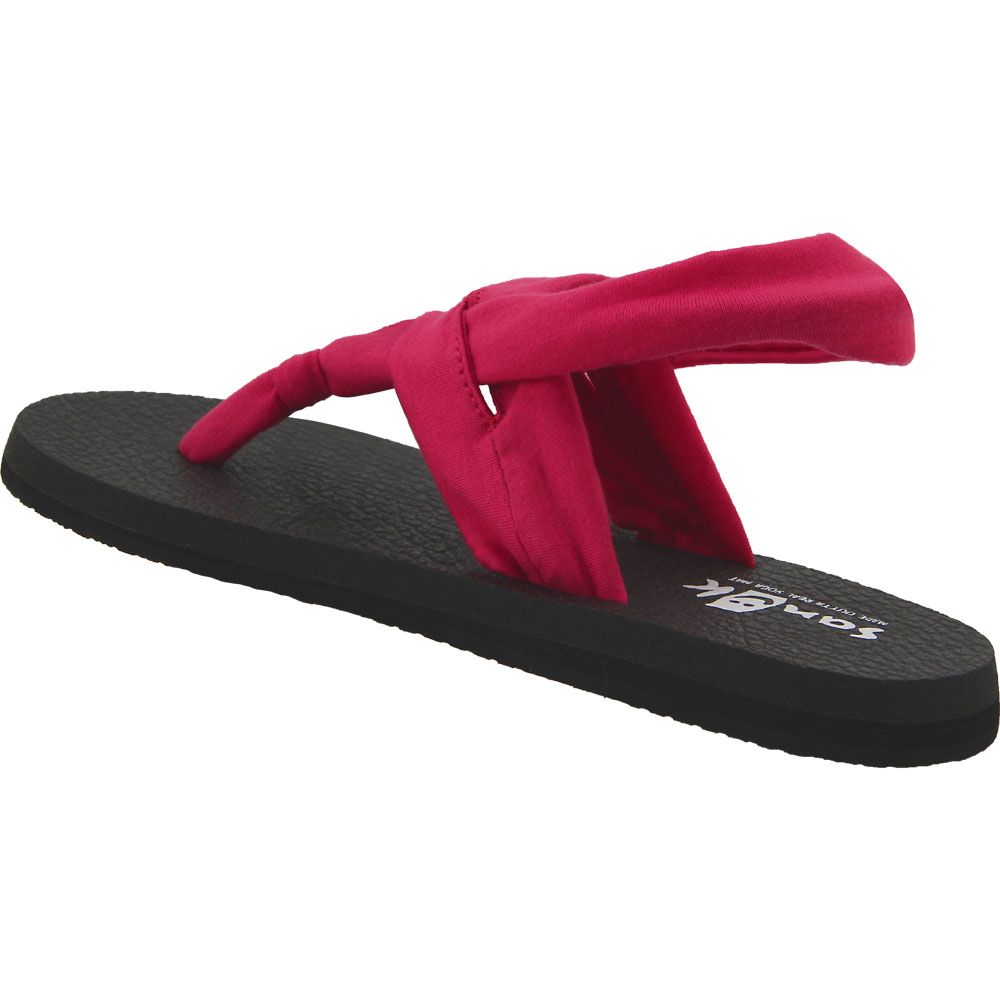Sanuk Yoga Mat Strap Flip Flops - Womens Pink Back View