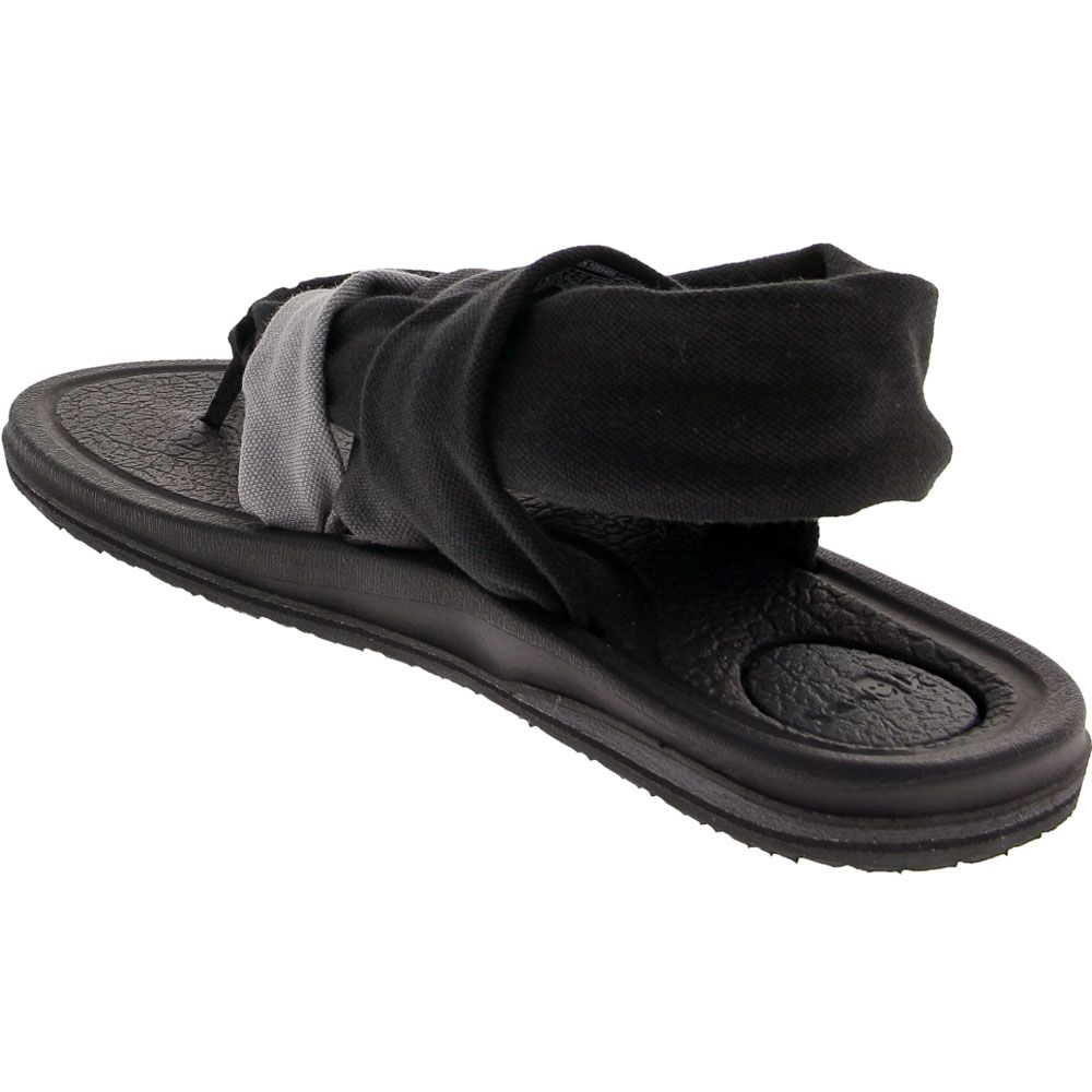 Sanuk Yoga Sling 3 Flip Flops - Womens Grey Black Back View