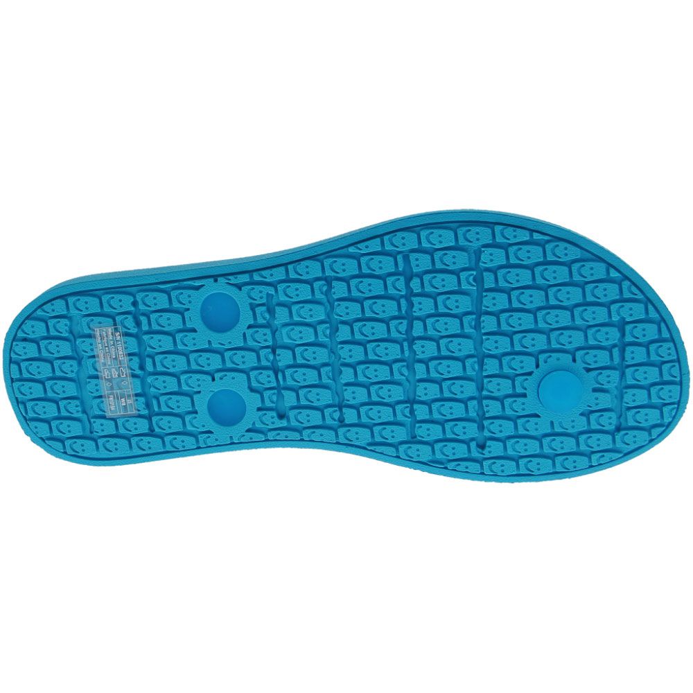 Sanuk Sidewalker Neon Flip Flops - Womens Neon Blue Sole View