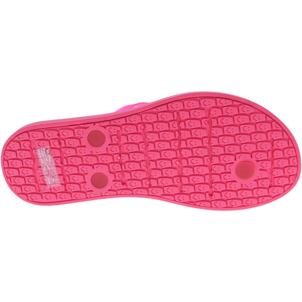 Sanuk Sidewalker Neon Flip Flops - Womens Neon Pink Sole View