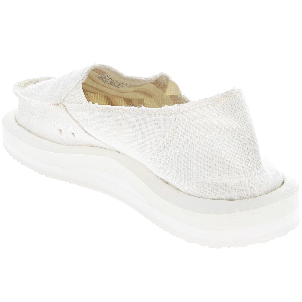Sanuk Donna Soft Top Hemp Lifestyle Shoes - Womens White Back View