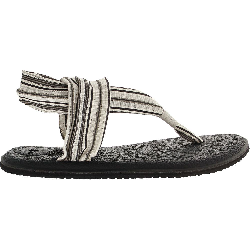 Sanuk Yoga Sling 2 Stripe Flip Flops - Womens Black Grey