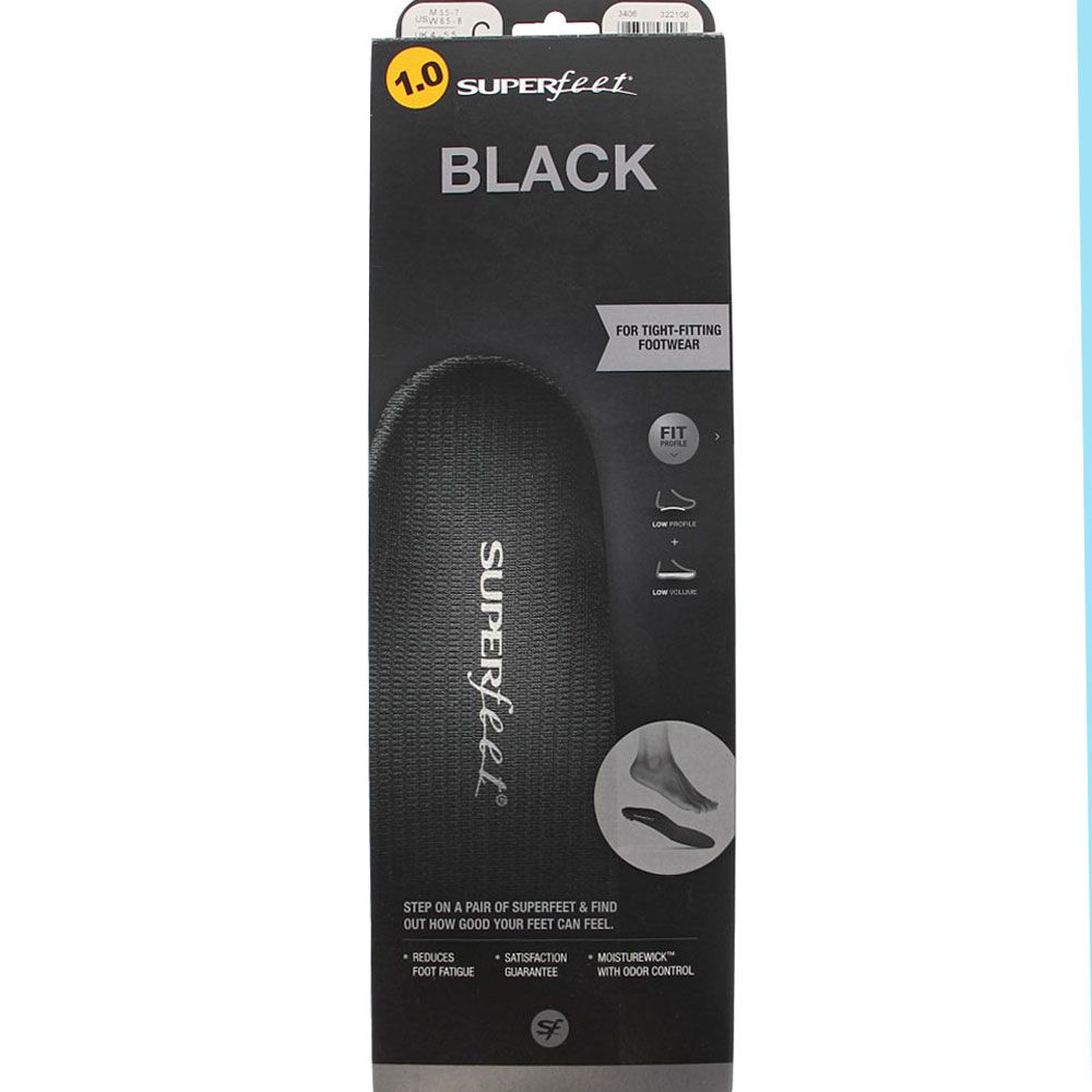Superfeet Black All-Purpose Support Low Arch 3400 Black View 3