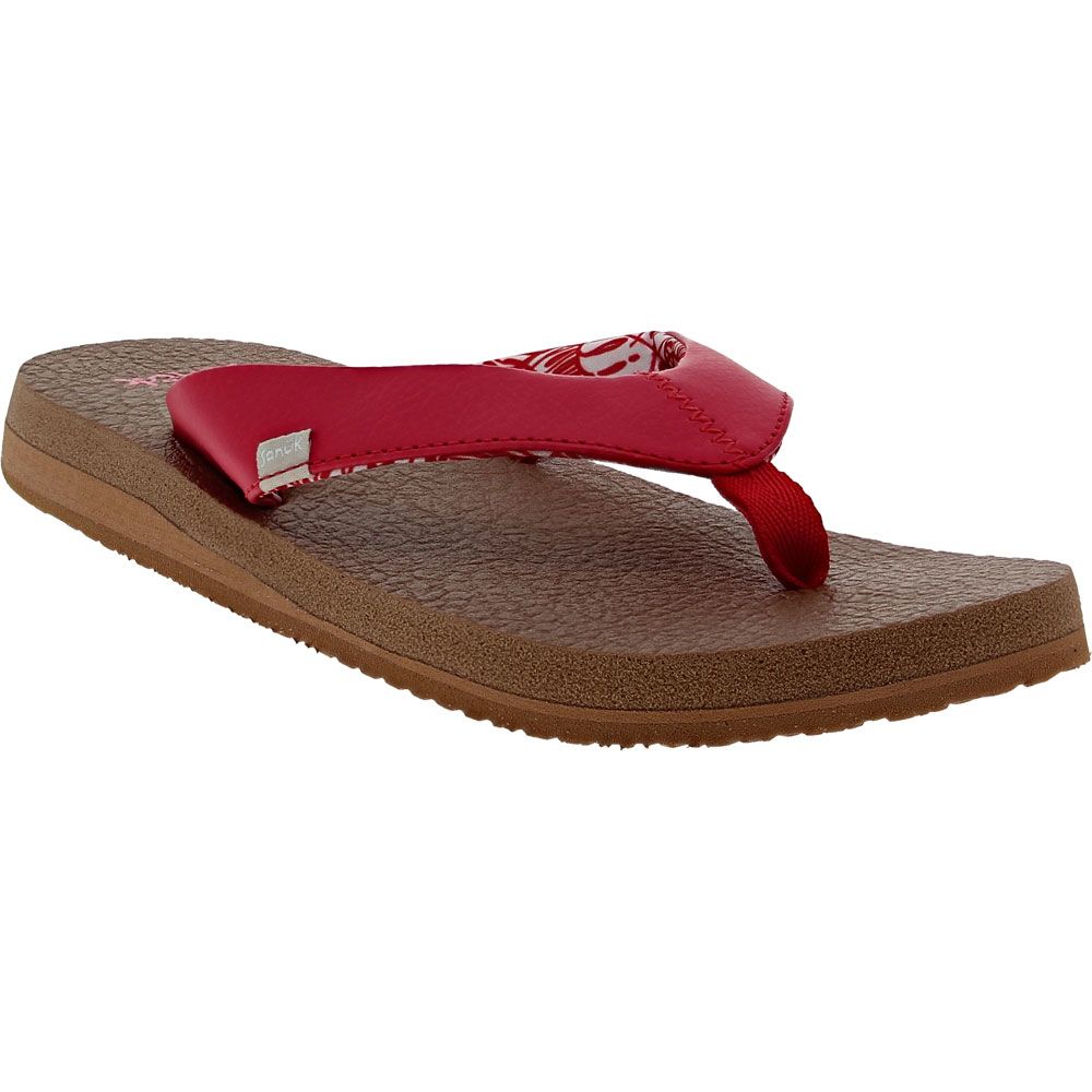 Sanuk Yoga Mat Flip Flop Sandals - Womens Red