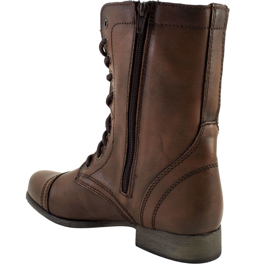 Steve Madden Troopa Military Dress Boots - Womens Brown Back View