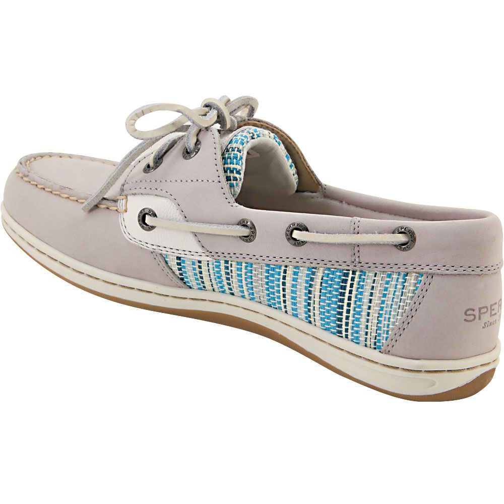Sperry Koifish Boat Shoes - Womens Grey Blue Back View