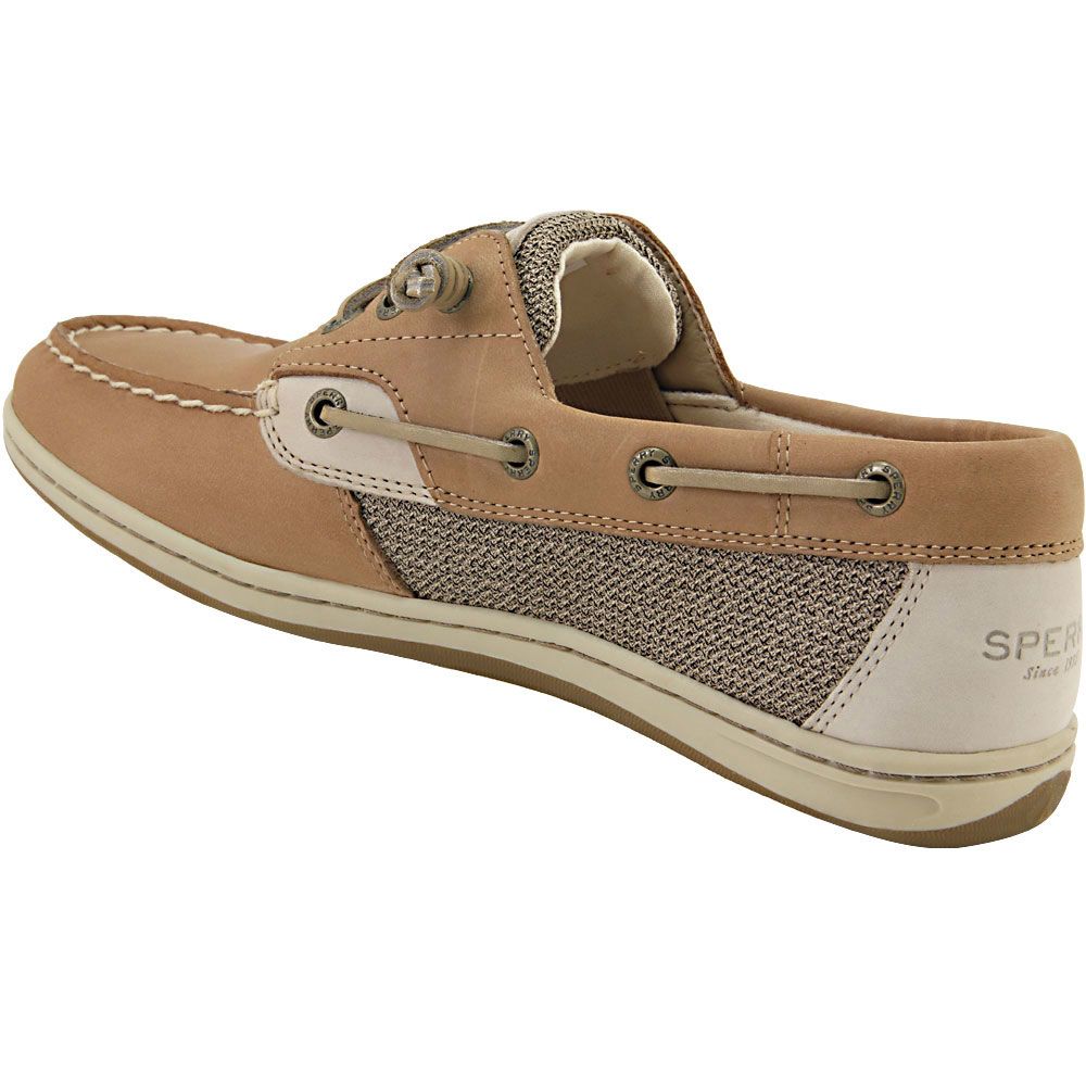Sperry Songfish Boat Shoes - Womens Linen Oat Back View