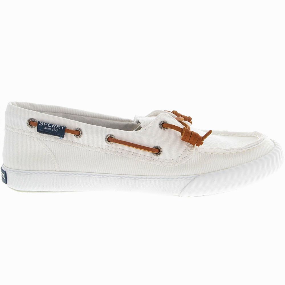 Sperry Sayel Away Washed Boat Shoes - Womens White Side View