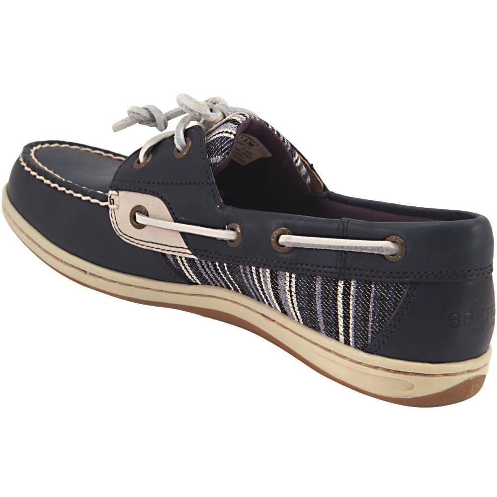 Sperry Koifish Denim Stripe Boat Shoes - Womens Navy Back View