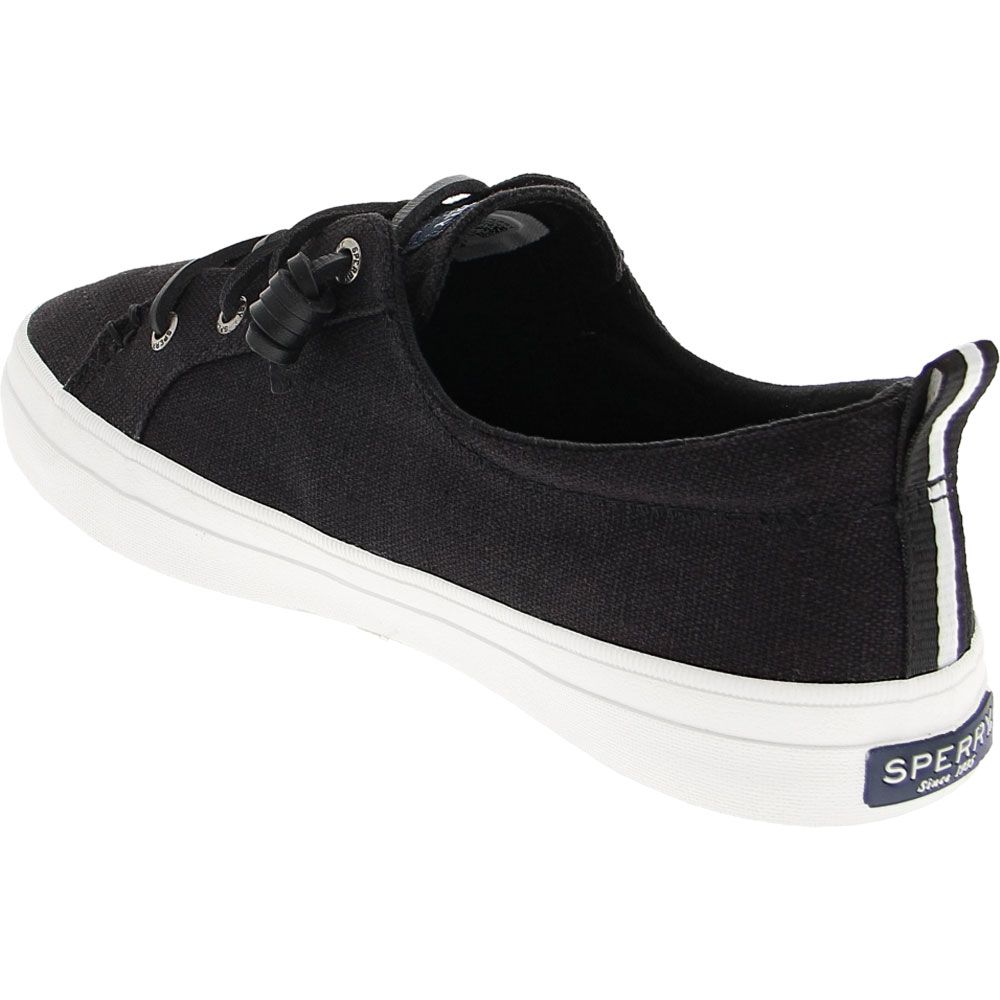 Sperry Crest Vibe Linen Lifestyle Shoes - Womens Black Back View