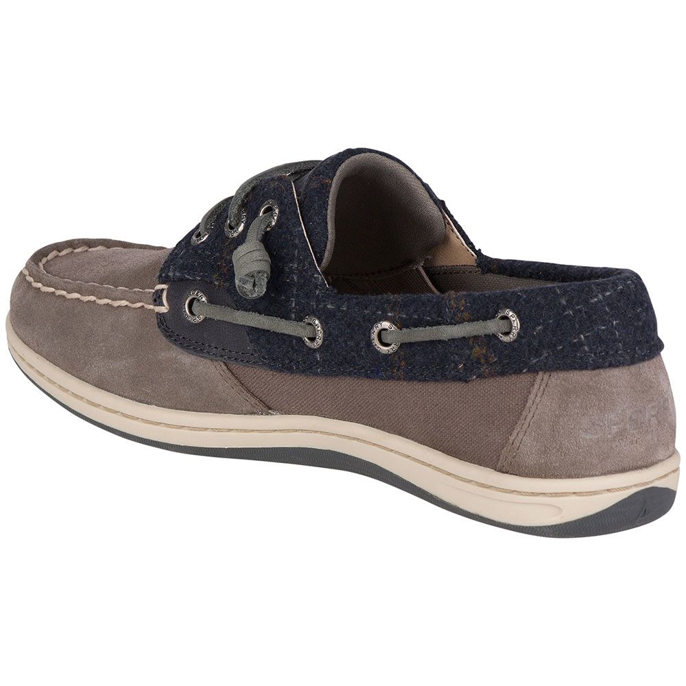 Sperry Songfish Suede Wool Boat Shoes - Womens Navy Back View