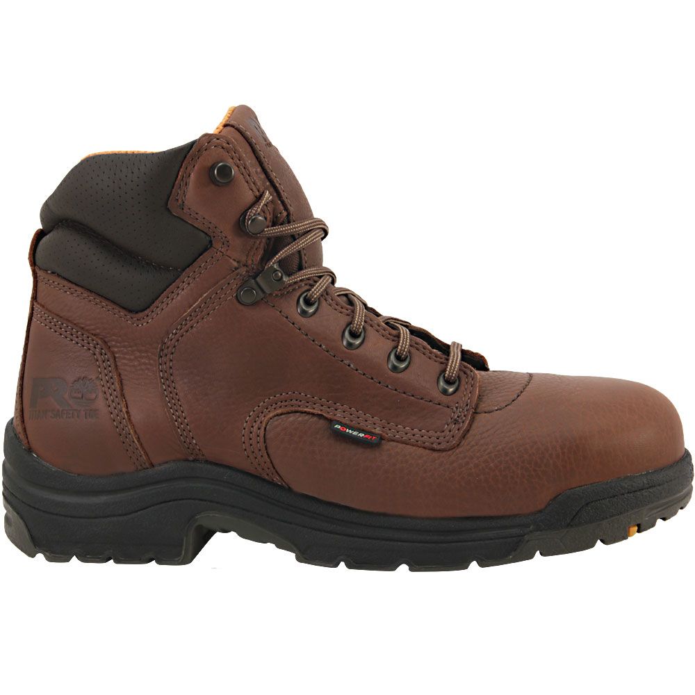 Timberland PRO 26063 Titan Safety Toe Work Boots - Mens Coffee Full Grain Side View
