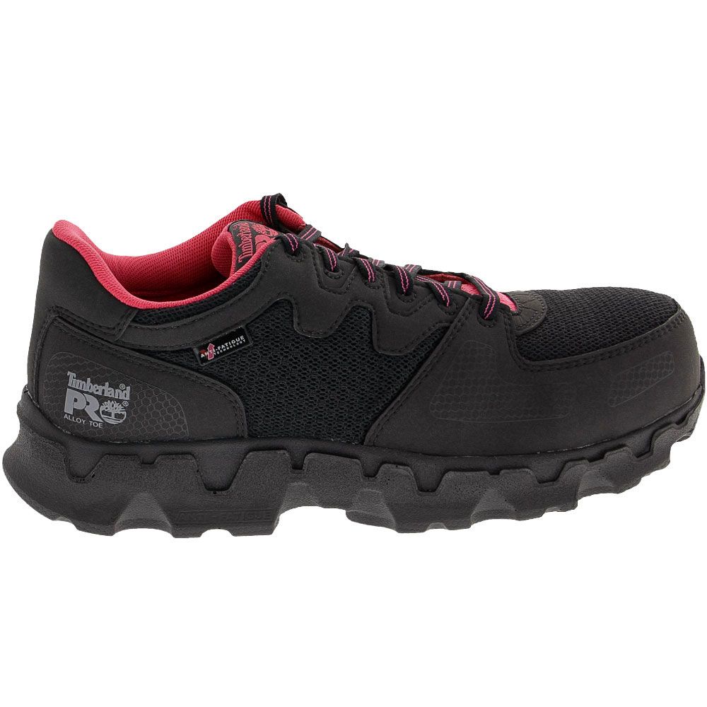 Timberland PRO Powertrain Esd Safety Toe Work Shoes - Womens Black Pink Side View