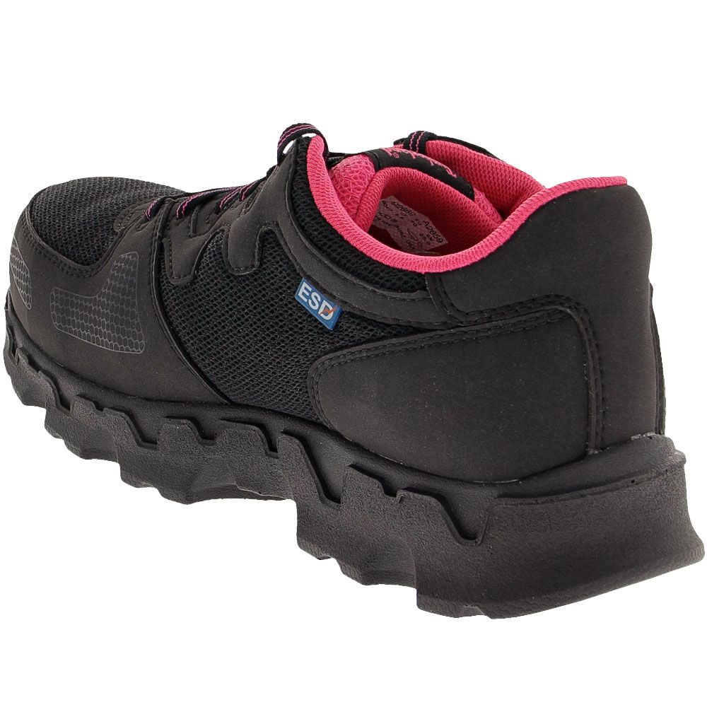 Timberland PRO Powertrain Esd Safety Toe Work Shoes - Womens Black Pink Back View