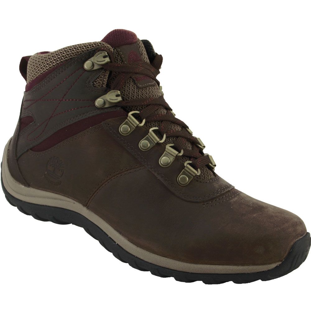 Timberland Norwood Mid Hiking Boots - Womens Dark Brown Maroon