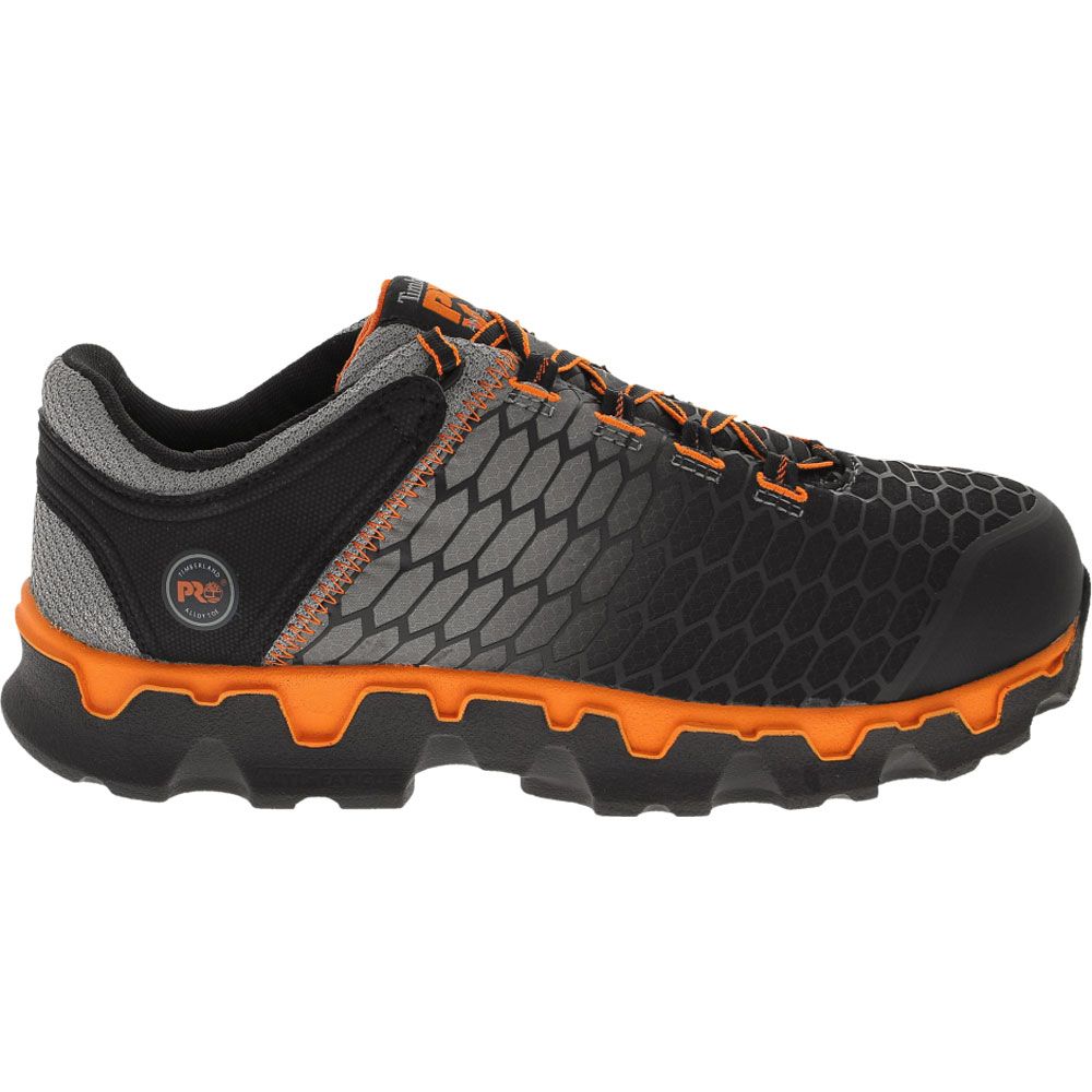 Timberland PRO Powertrain ESD Safety Toe Work Shoes - Mens Black Grey Orange Side View