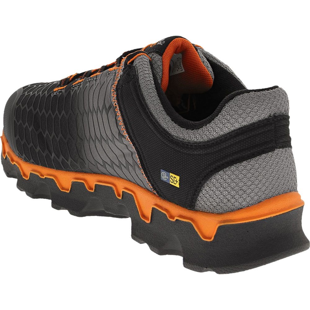 Timberland PRO Powertrain ESD Safety Toe Work Shoes - Mens Black Grey Orange Back View