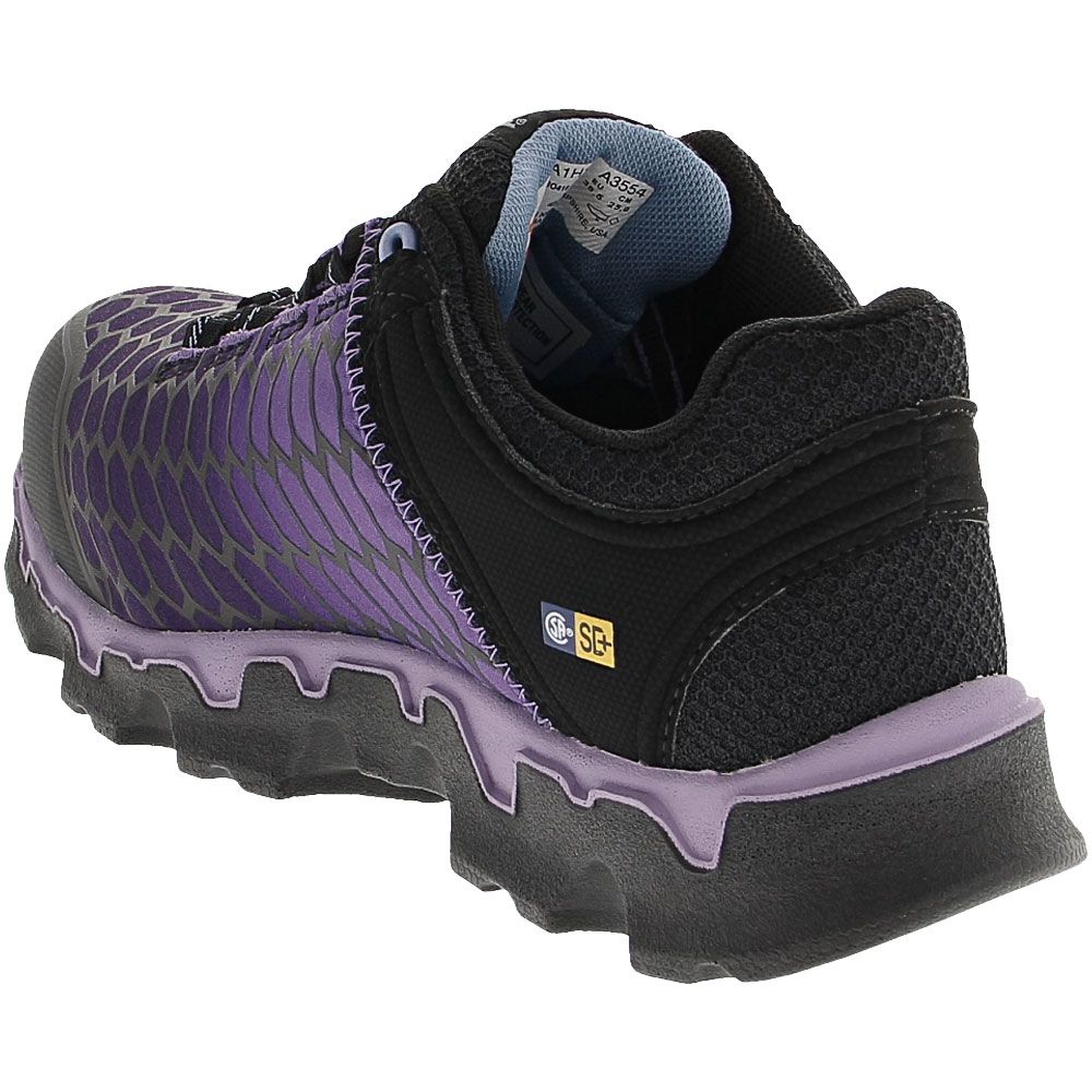 Timberland PRO Powertrain Steel Toe Work Shoes - Womens Purple Black Back View