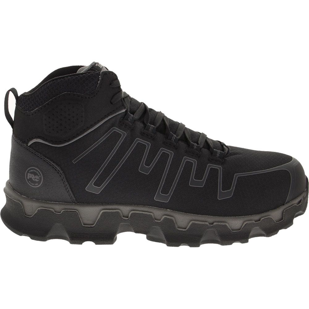 Timberland PRO Powertrain Mid Safety Toe Work Shoes - Mens Black Side View