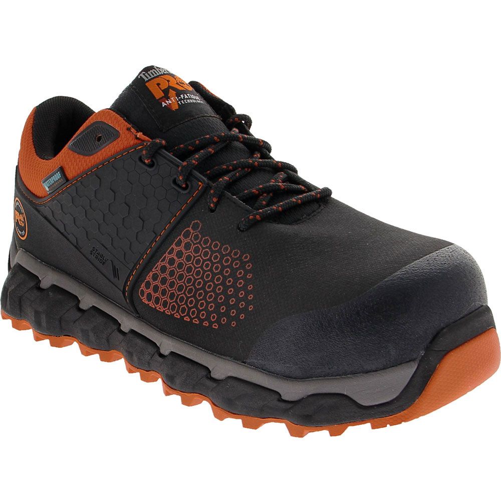 Timberland PRO Ridgework Low Safety Toe Work Shoes - Mens Black Orange