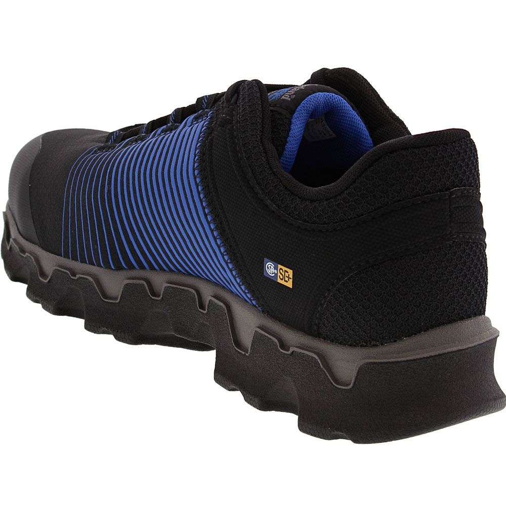 Timberland PRO Powertrain A1VH4 Mens Safety Toe Work Shoes Black Blue Back View