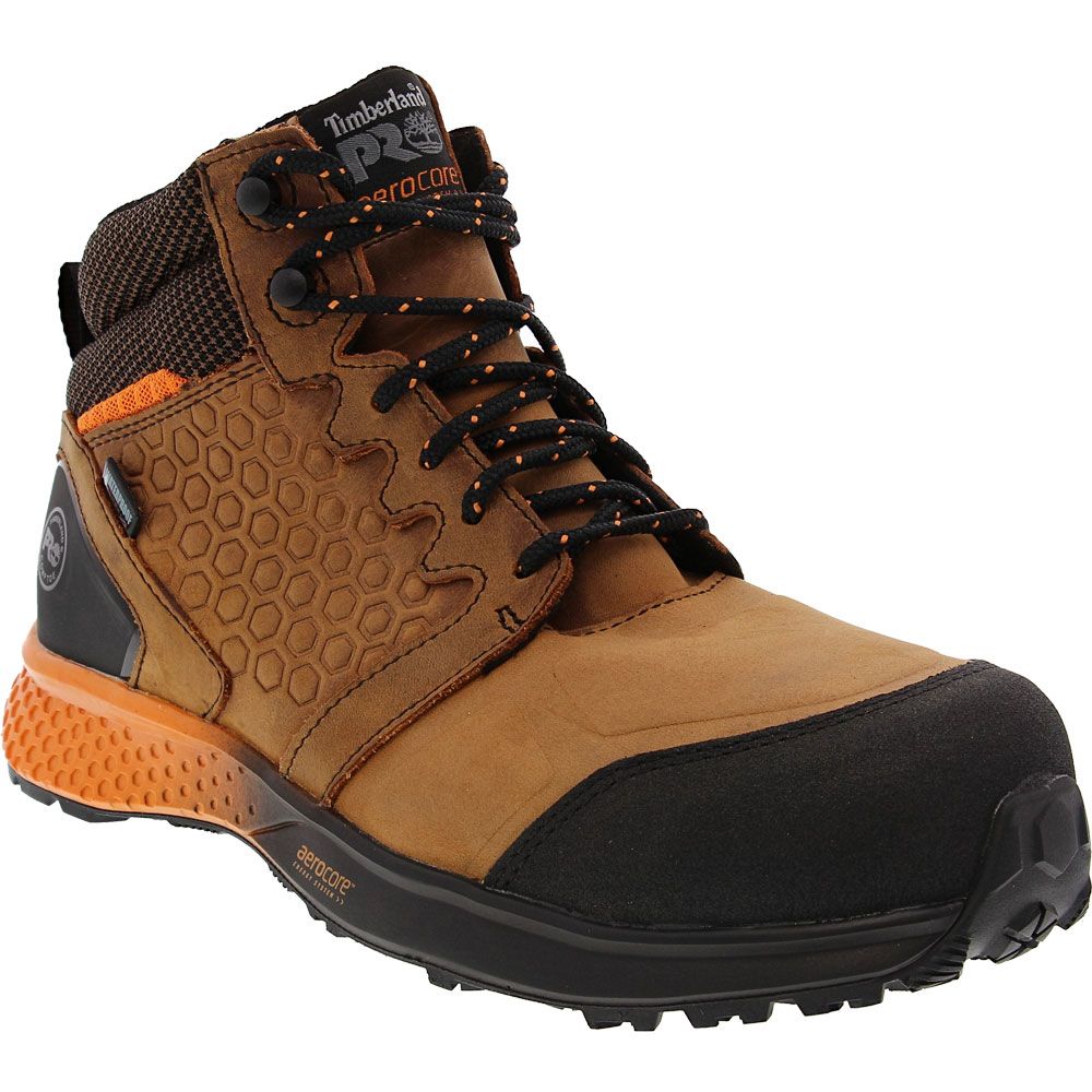 Timberland PRO Reaxion Mid Composite Toe Work Boots - Mens Tan Orange