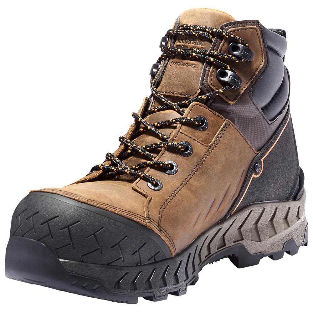 Timberland PRO Work Summit Composite Toe Work Boots - Mens Brown Back View